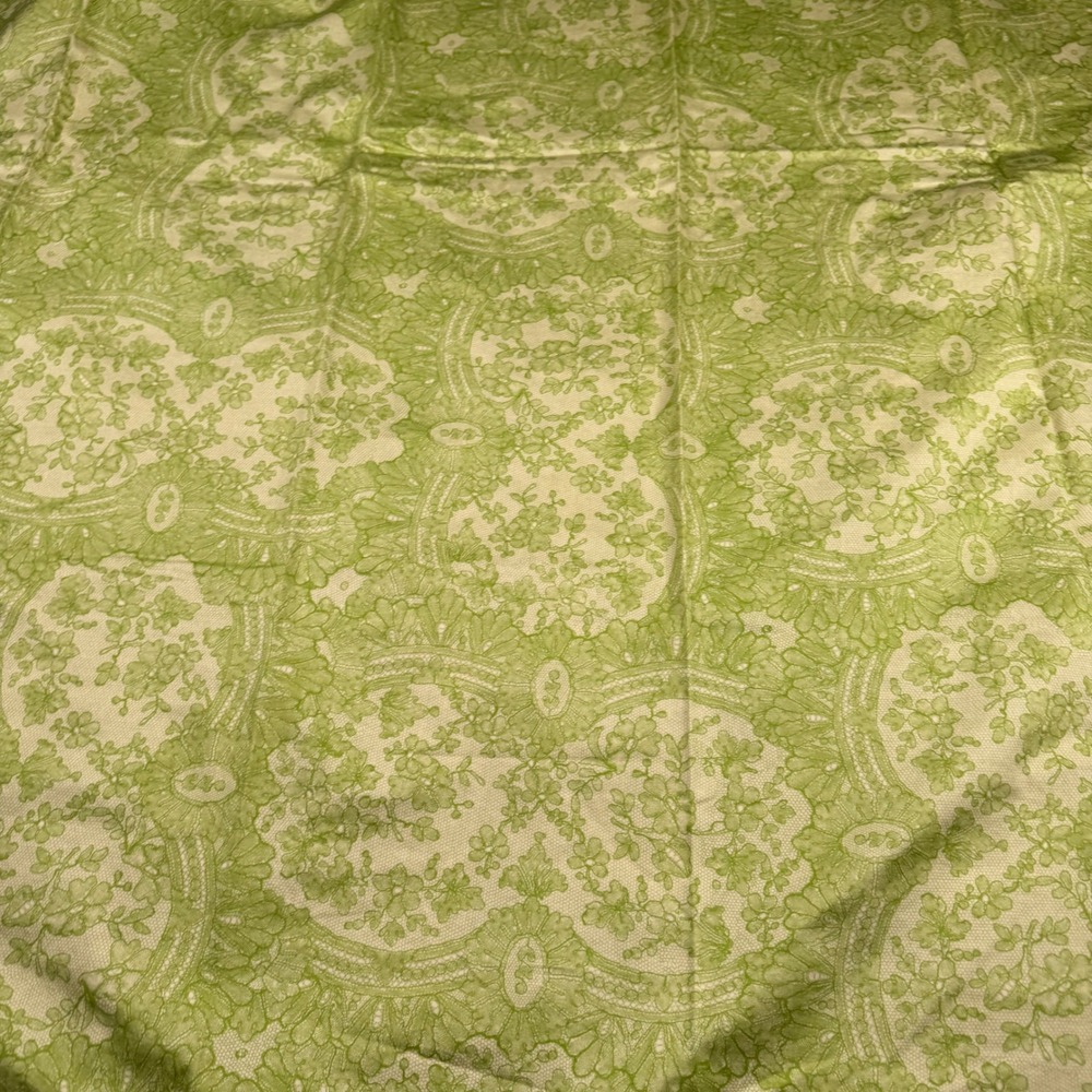 Christian Lacroix Tablecloth Green White Trompe-l'oeil Lace Paisley Cotton Italy